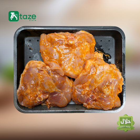 halal chicken thighs marinated